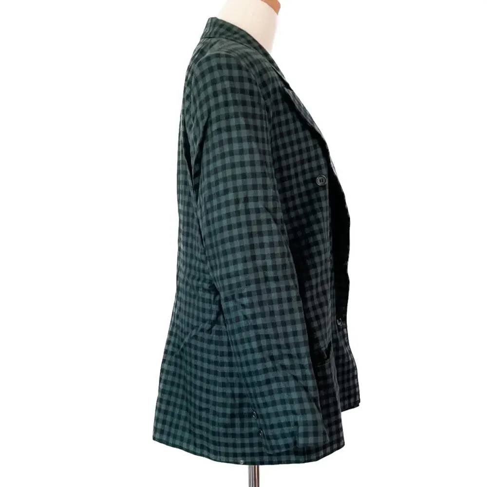 The Limited vintage checkered plaid double breasted peak lapel blazer size 12 L
